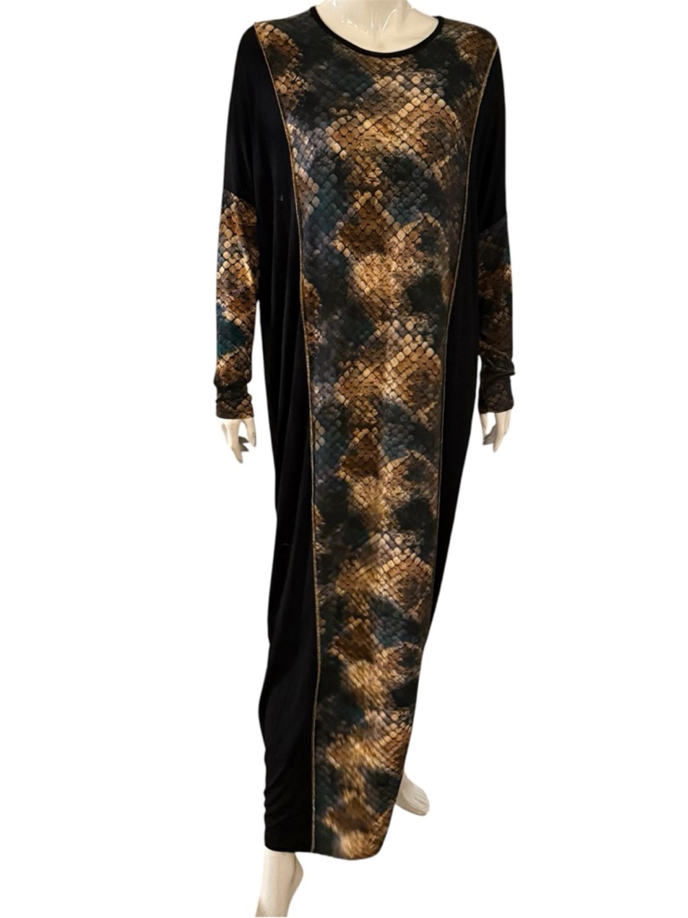 Micah Maxi Dress with Snake-Print Panel